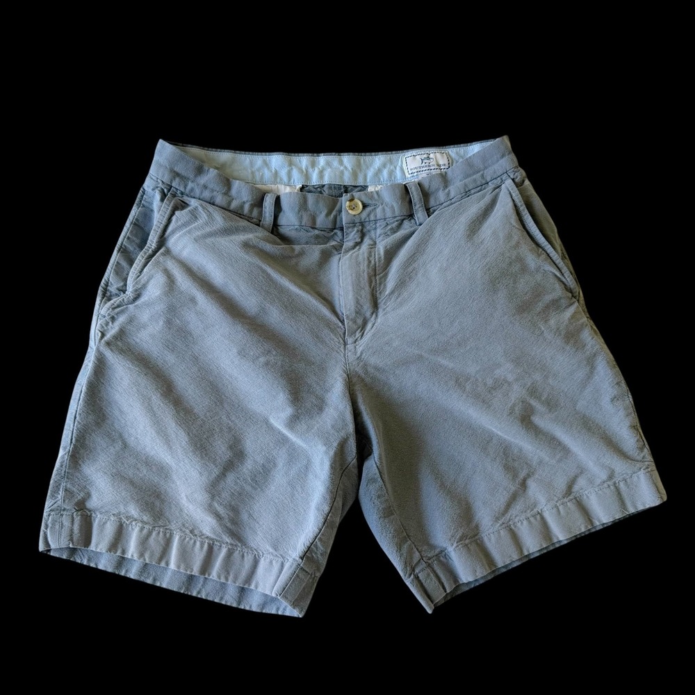 Southern Tide Channel Marker Shorts Sz 30 Blue Gray Faded Flat Front 7 Inseam